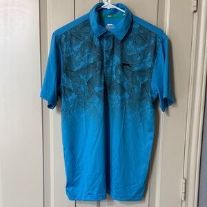 Slazenger Teal and Black Golf Polo Shirt
